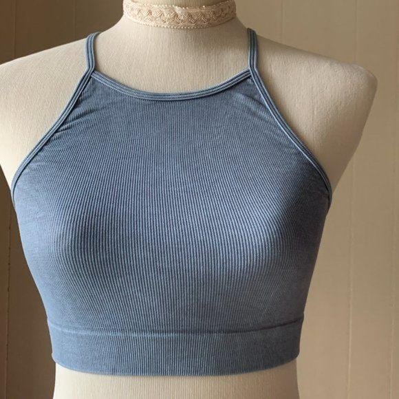Nikibiki Halter Style Gray Crop Top One Size - Picture 3 of 5